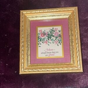 Floral Art in Gold and Pink Frame